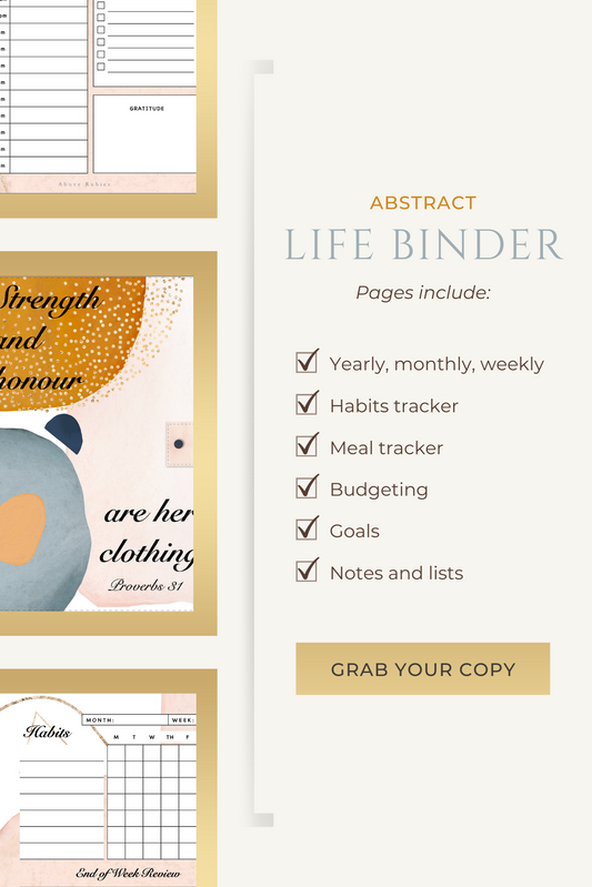 Printable Life Planner Abstract Design